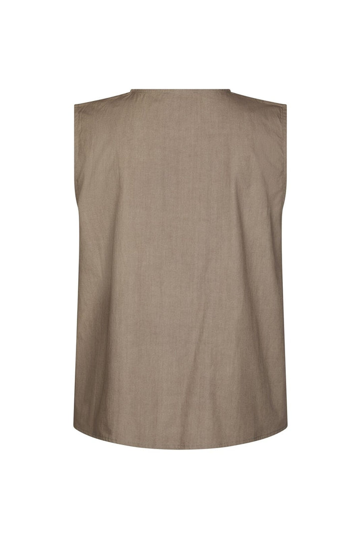 Neo Noir - Lasa C Poplin Top 168962 - 214 - Taupe