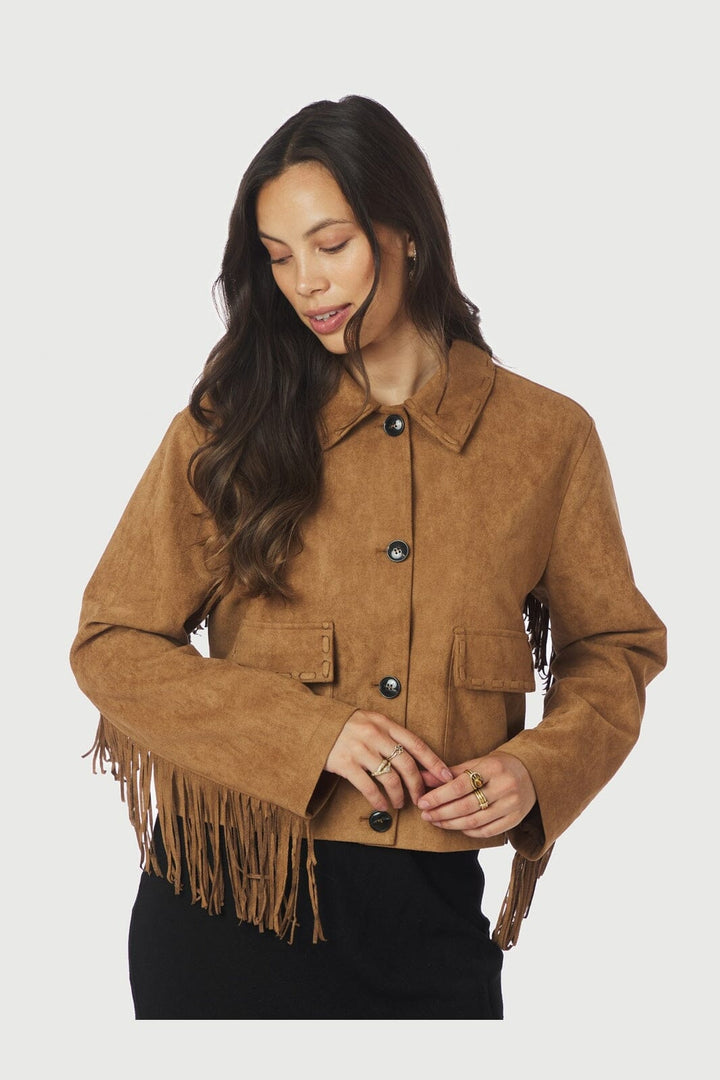 Neo Noir - Lauron Faux Suede Jacket 165915 - 604 - Cognac