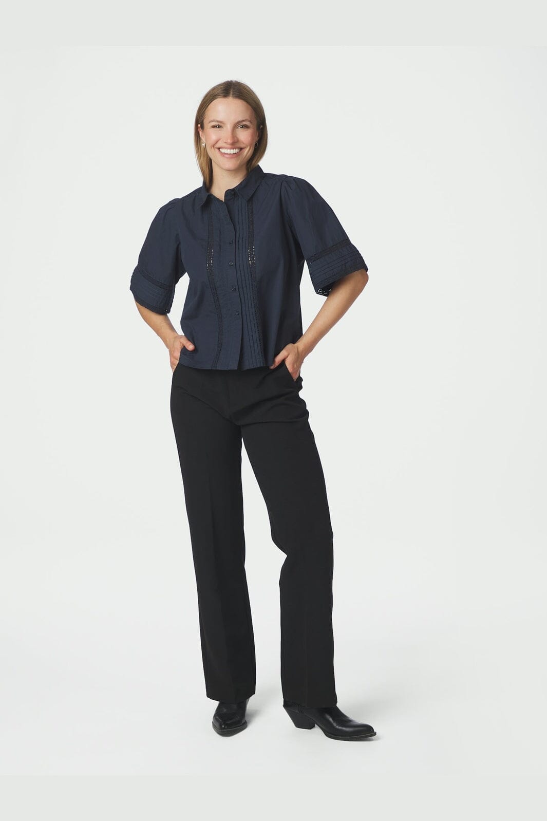 Neo Noir - Lotte C Poplin Shirt 169838 - 141 - Navy