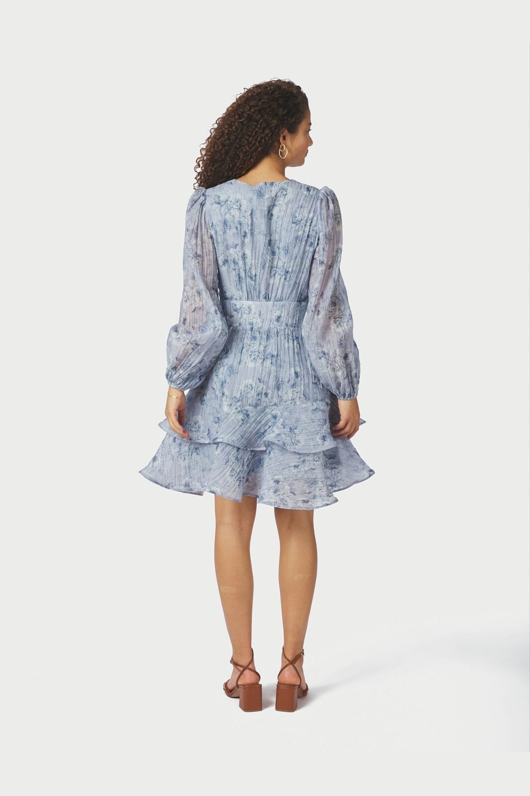 Neo Noir - Mabella Crepe Print Dress 167703 - 142 - Dusty Blue