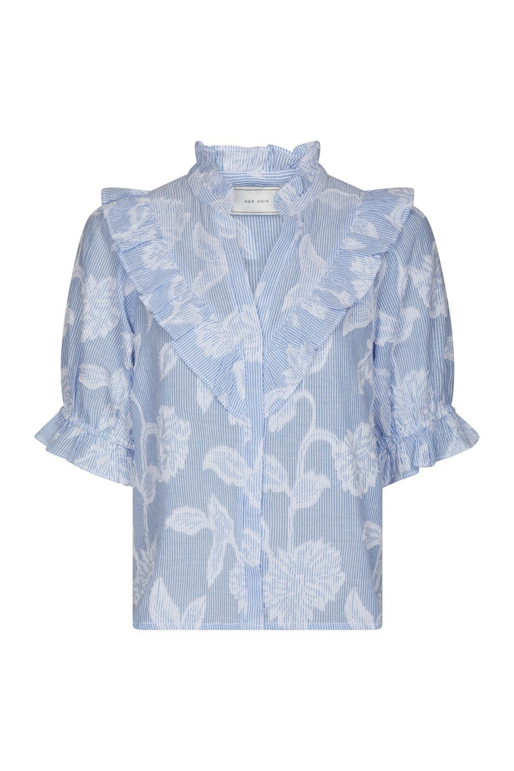 Neo Noir - Manet Jacquard Blouse 168480 - 145 - Light Blue