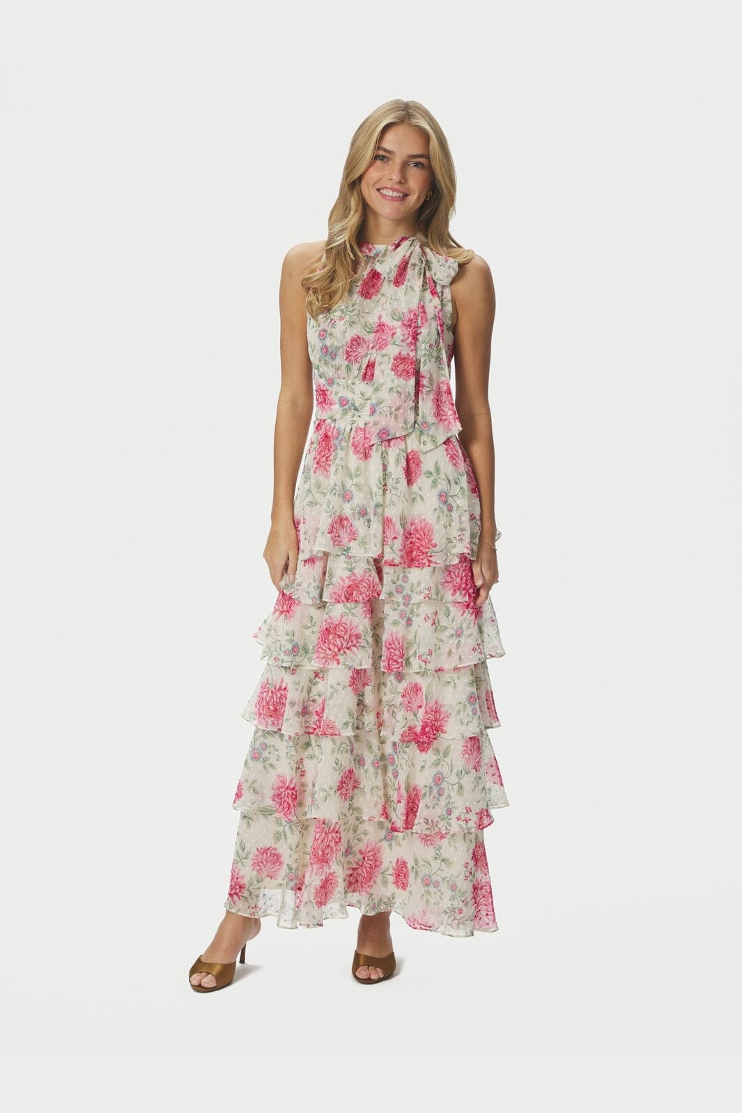 Neo Noir - Marli Big Flower Dress 168846 - 122 - Creme