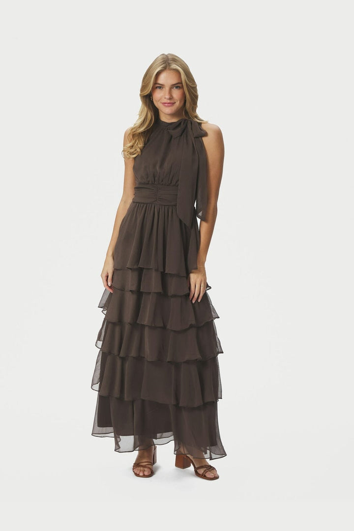 Neo Noir - Marli Solid Chiffon Dress 165640 - 306 - Dusty Brown