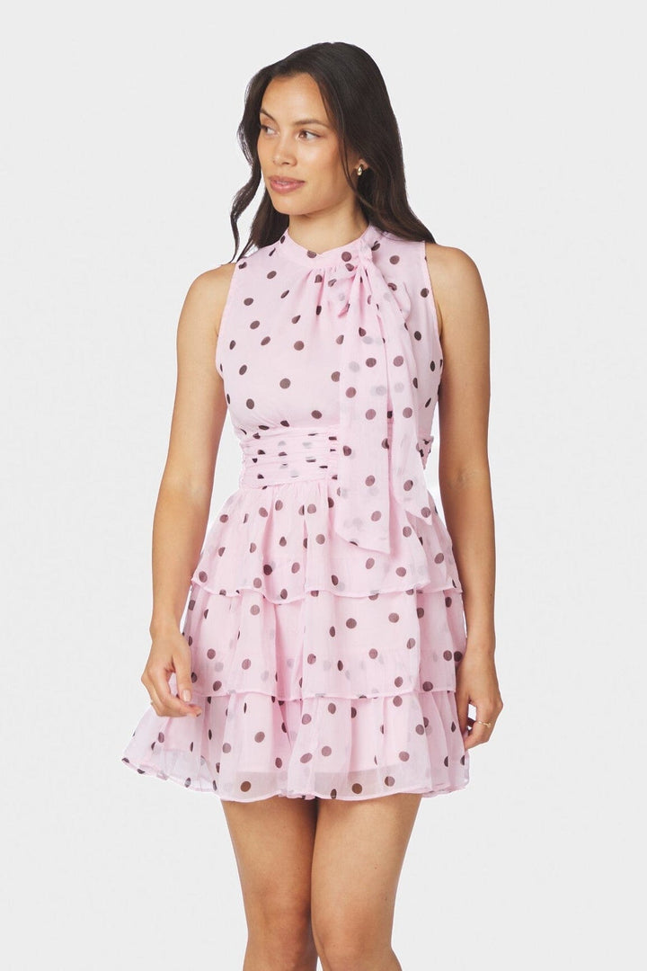 Neo Noir - May Big Dot Dress 170522 - 754 - Light Pink Kjoler 