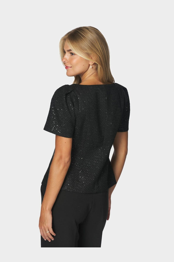 Neo Noir - Mifura Boucle Sequin Blouse 170860 - 100 - Black