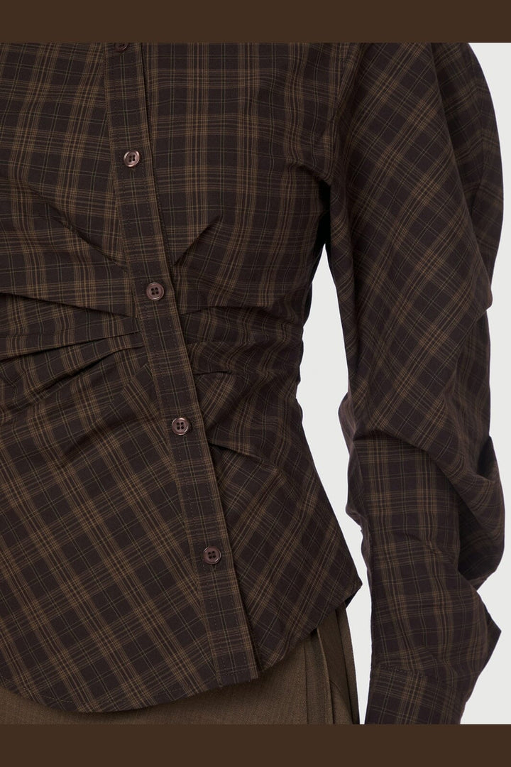 Neo Noir - Neoella Check Shirt 167459 - 676 - Dark Brown