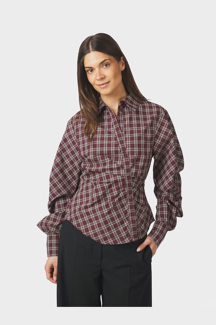 Neo Noir - Neoella Medium Check Shirt 168469 - 182 - Plum