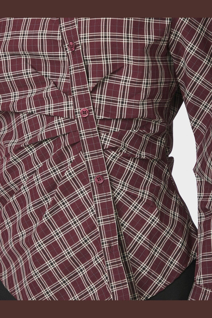 Neo Noir - Neoella Medium Check Shirt 168469 - 182 - Plum