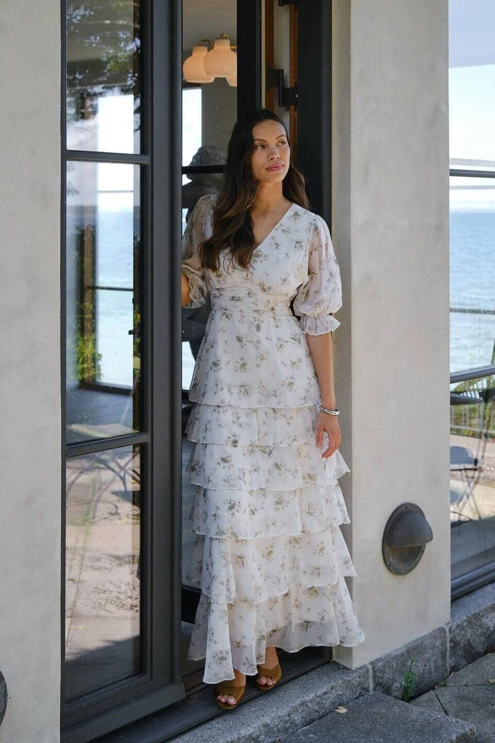 Neo Noir - Noorie Flower Dress 165005 - 121 - Off White Kjoler 