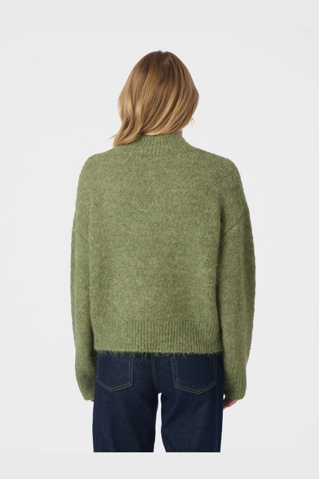 Neo Noir - Paulina Fluffy Knit Blouse 164729 - 723 - Dusty Green
