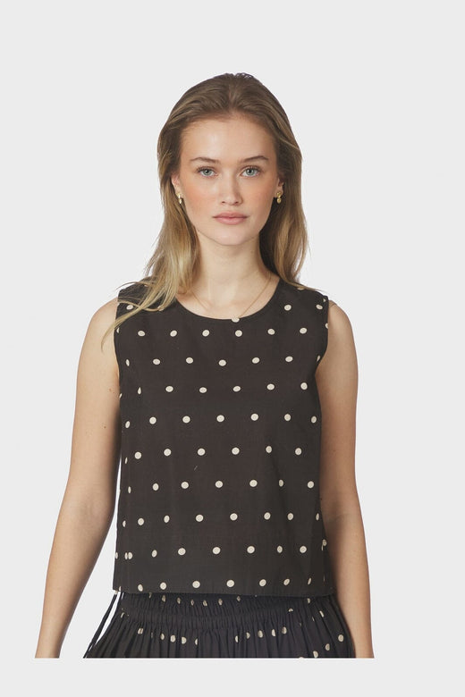 Neo Noir - Polly Dot Top 169334 - 676 - Dark Brown