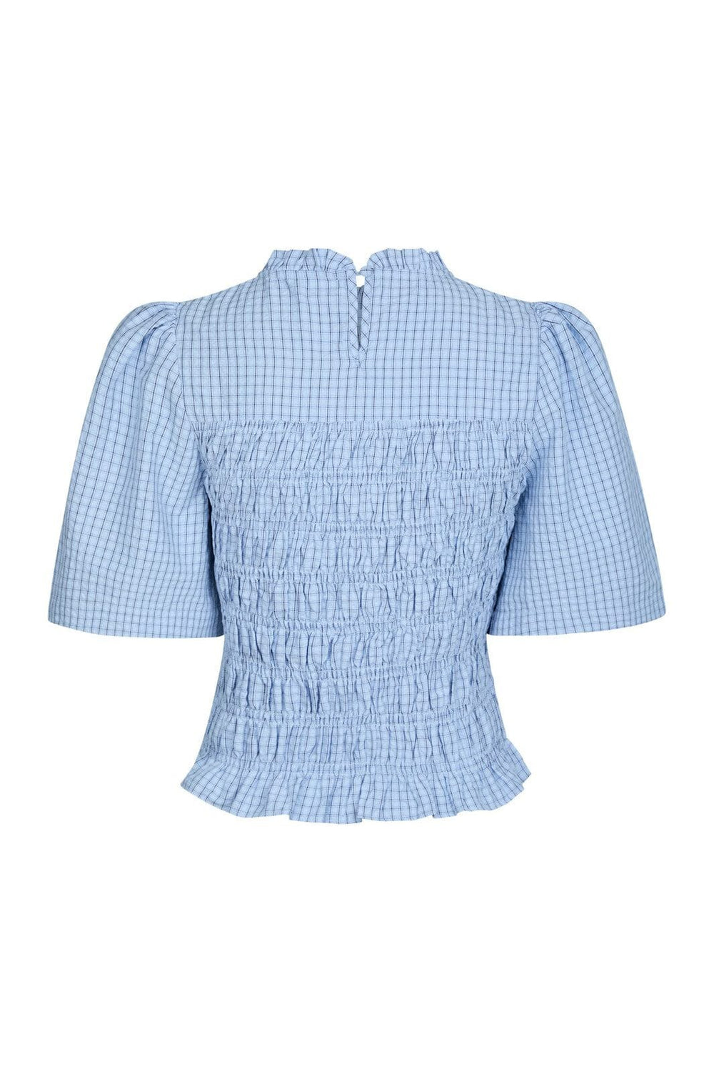 Neo Noir - Possini Check Smock Blouse 164800 - 145 - Light Blue