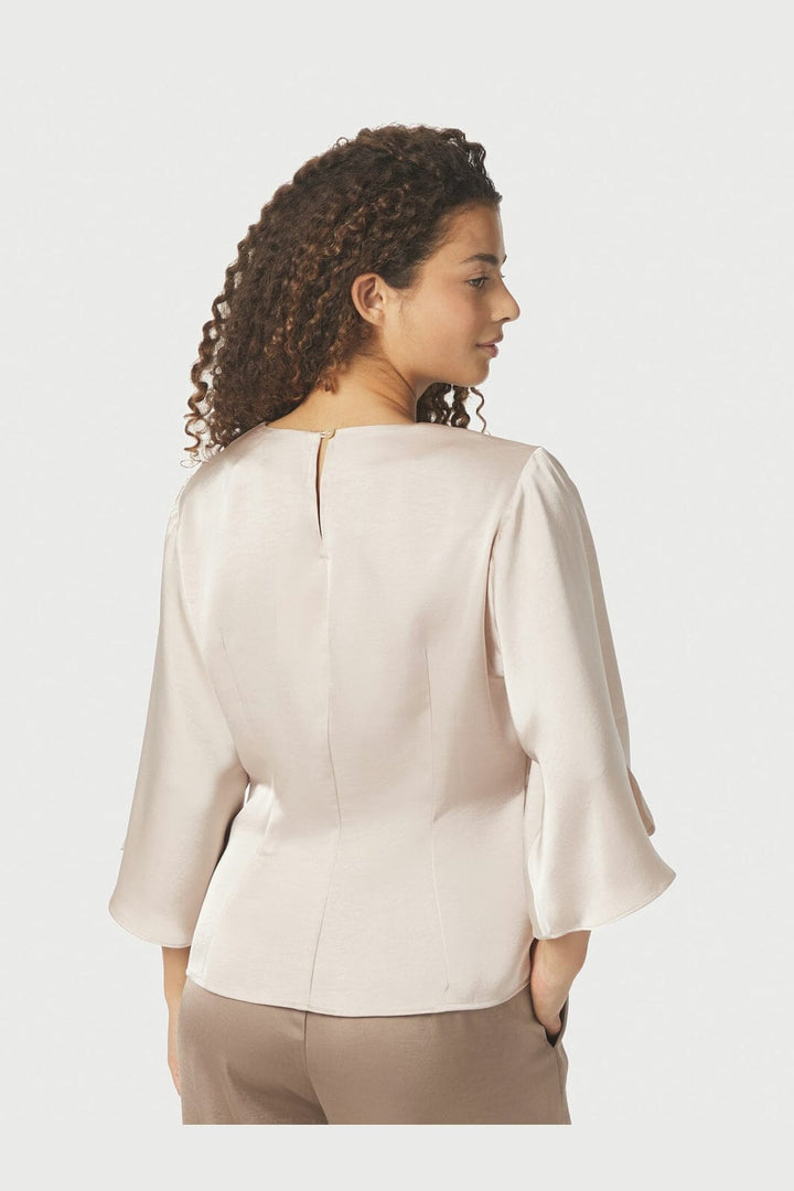 Neo Noir - Remana Heavy Sateen Blouse 168002 - 720 - Champagne