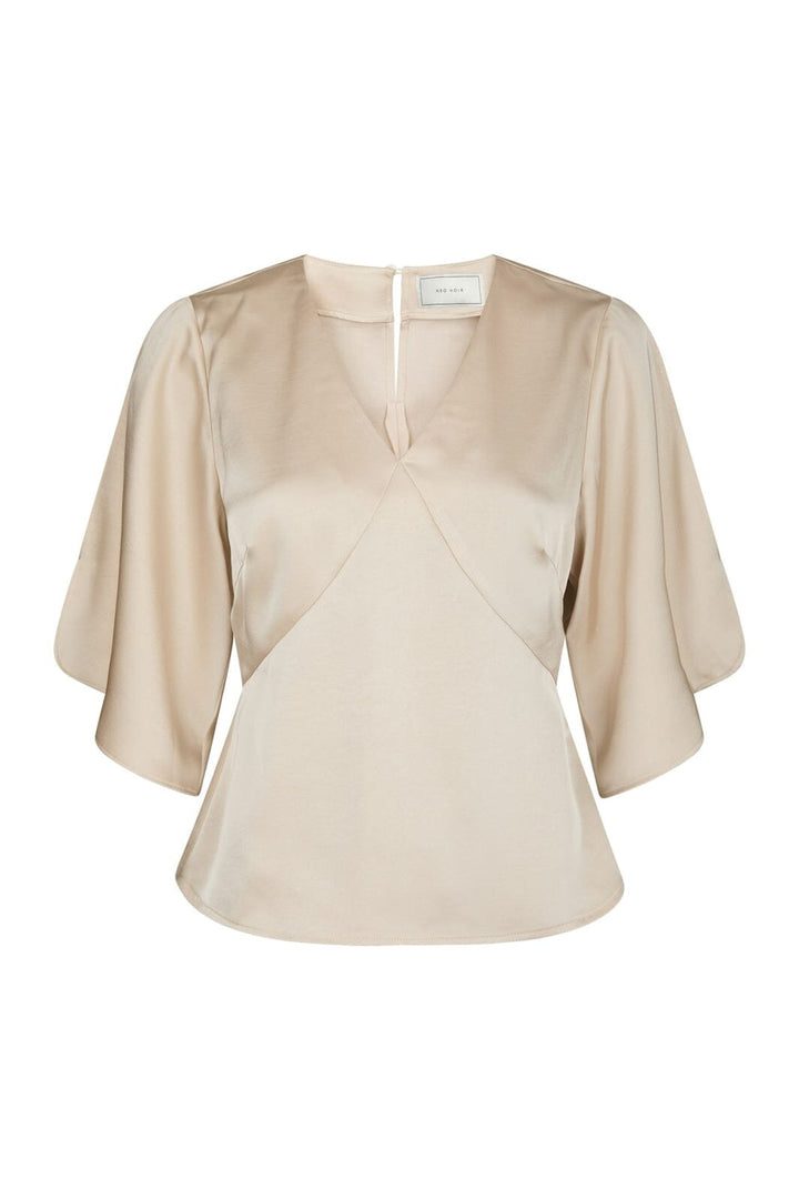 Neo Noir - Remana Heavy Sateen Blouse 168002 - 720 - Champagne
