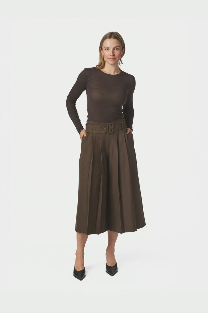 Neo Noir - Rilene Midi Pants 169844 - 676 - Dark Brown