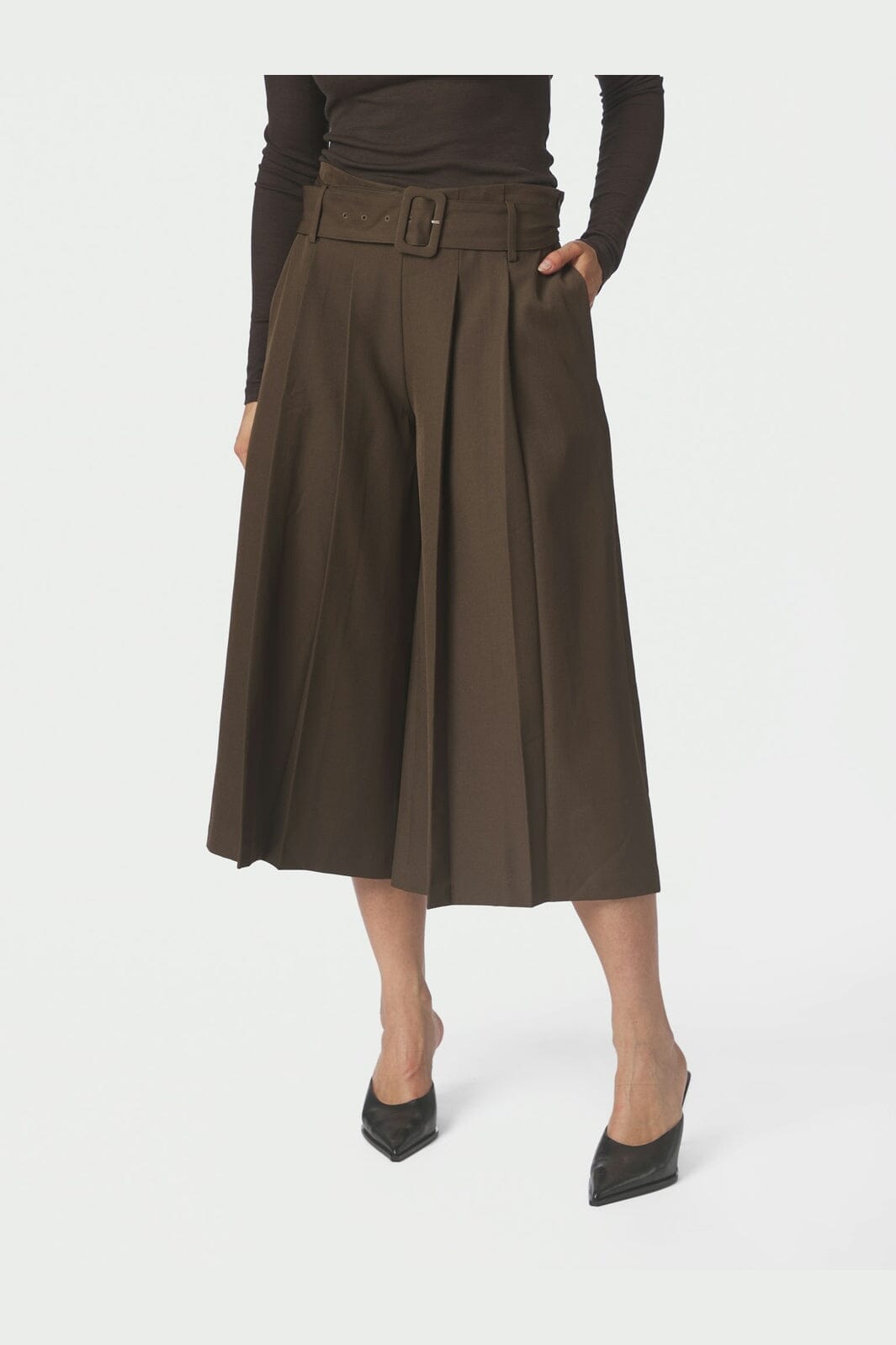 Neo Noir - Rilene Midi Pants 169844 - 676 - Dark Brown