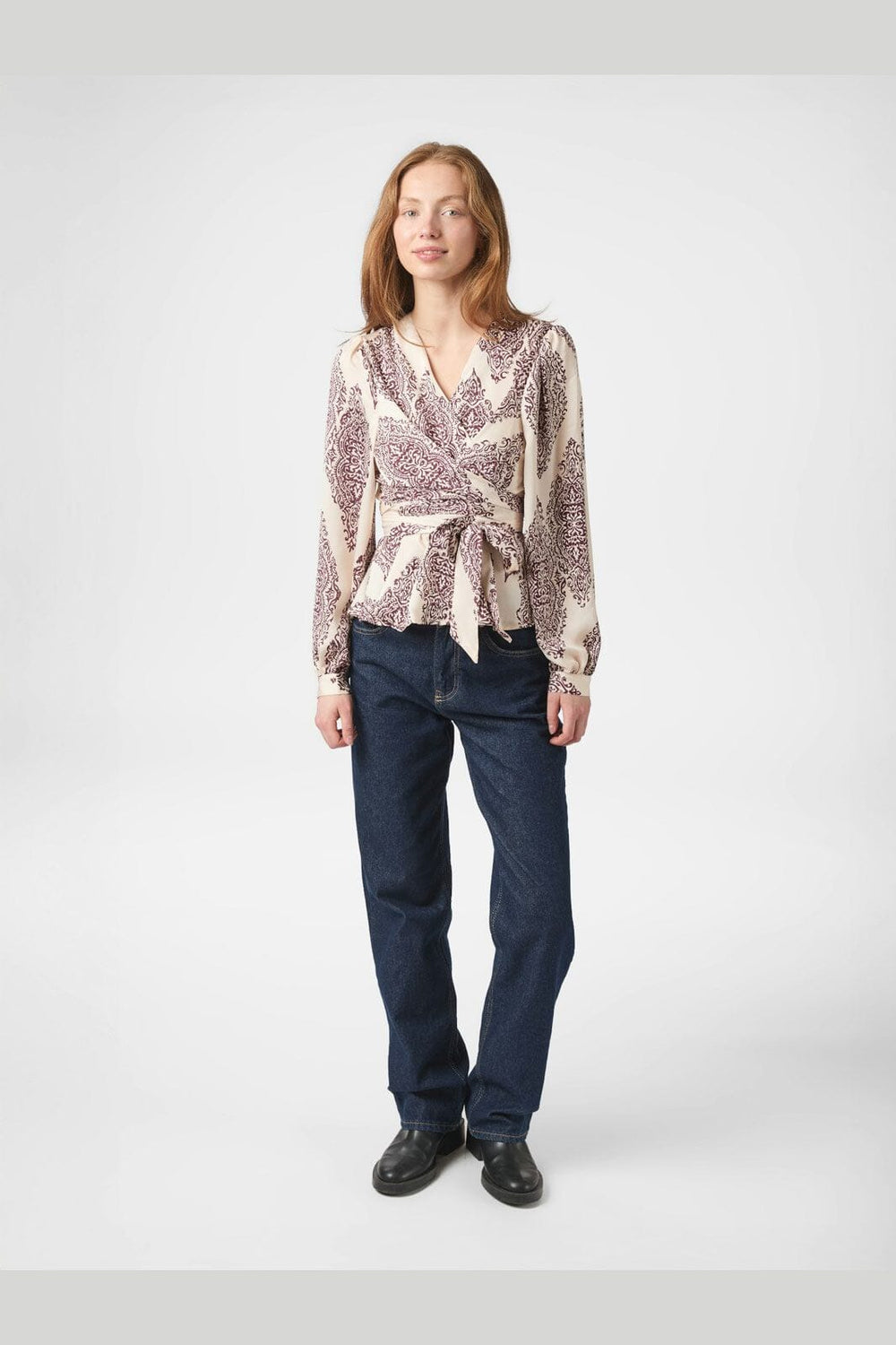 Neo Noir - Rista Paisley Drop Blouse 166208 - 174 - Burgundy