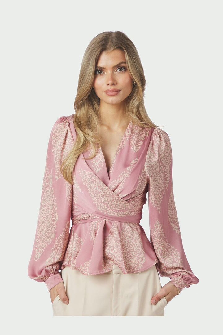Neo Noir - Rista Paisley Drop Blouse 166208 - 823 - Evening Rose