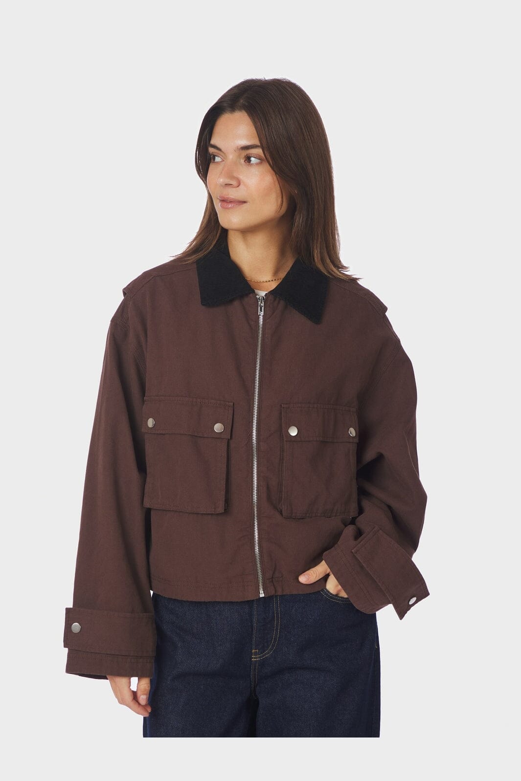 Neo Noir - Rivera Canvas Boxy Jacket 164402 - 210 - Brown