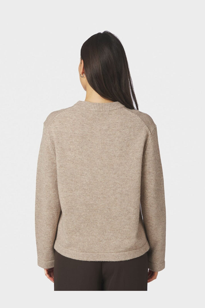 Neo Noir - Rivi Solid Knit Blouse 165924 - 976 - Beige Melange