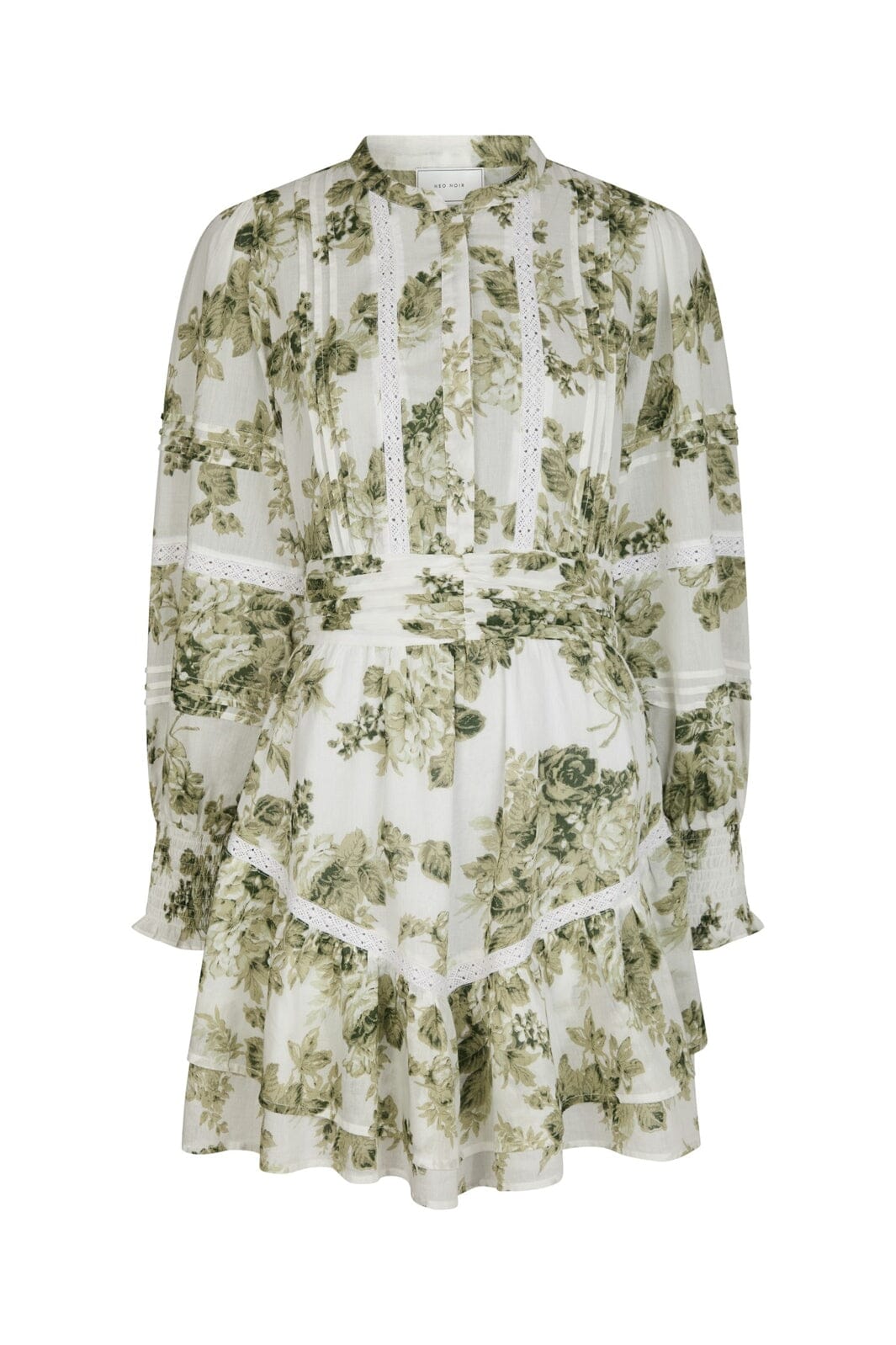 Neo Noir - Roberta Flower Flow Dress 165425 - 340 - Sage Green