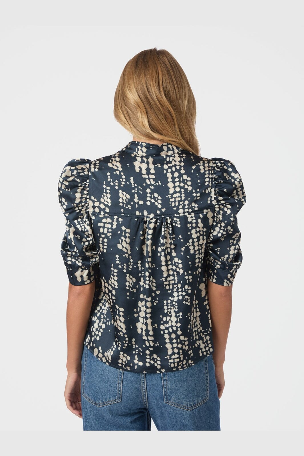 Neo Noir - Roella Scatter Print Blouse 167682 - 141 - Navy