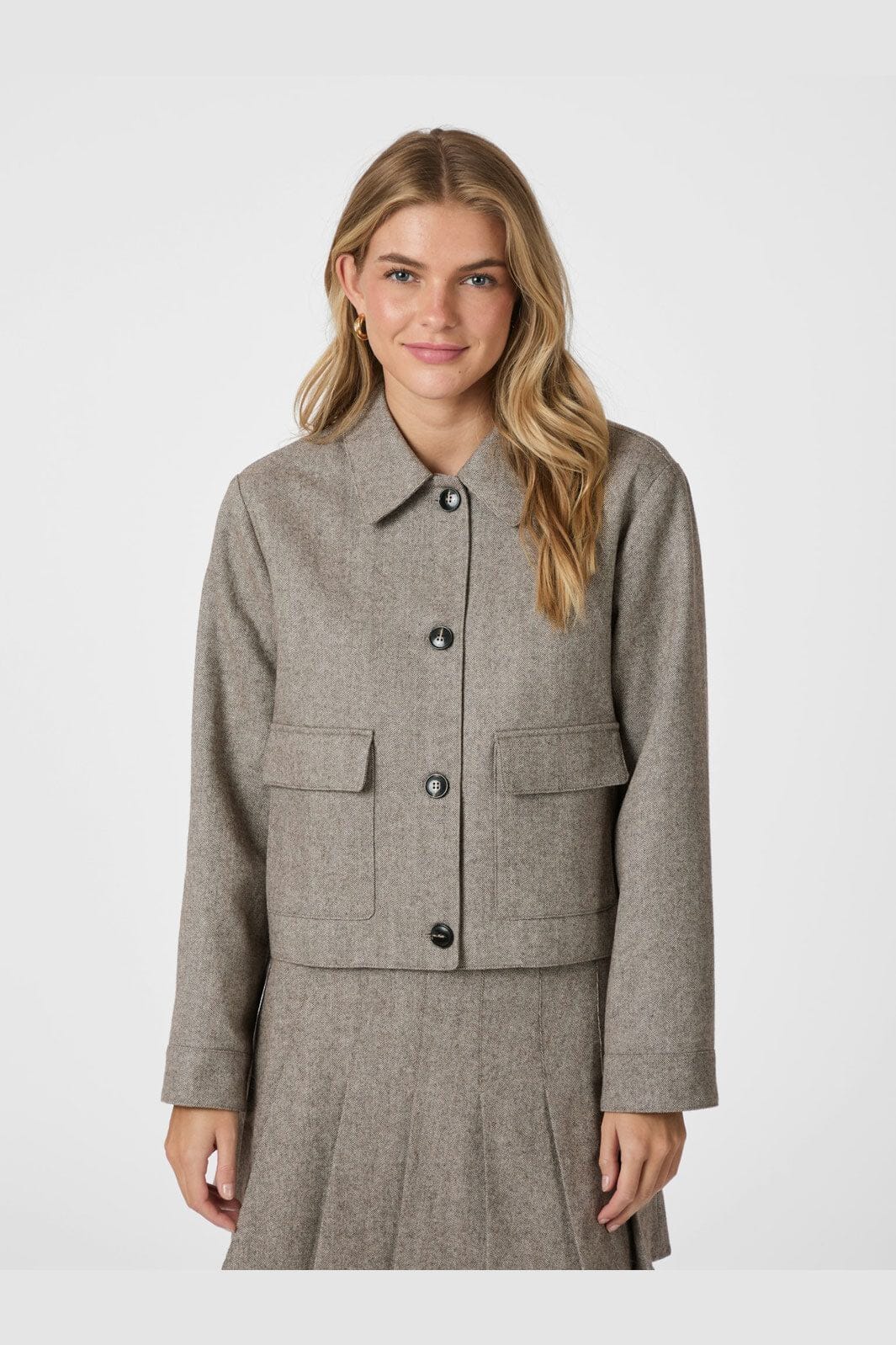 Neo Noir - Romana Herringbone Jacket 164892 - 306 - Dusty Brown