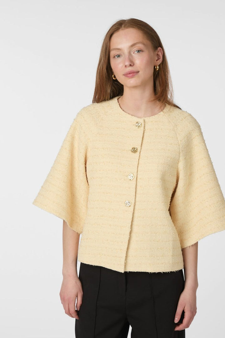 Neo Noir - Rosella Boucle Mini Jacket 166488 - 191 - Light Yellow