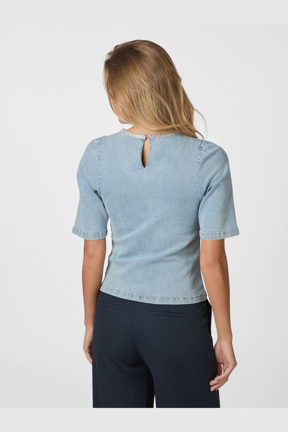 Neo Noir - Rosia Denim Emb Top 165734 - 145 - Light Blue