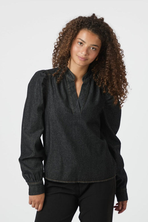 Neo Noir - Rosslyn Denim Blouse 164285 - 534 - Dark Blue