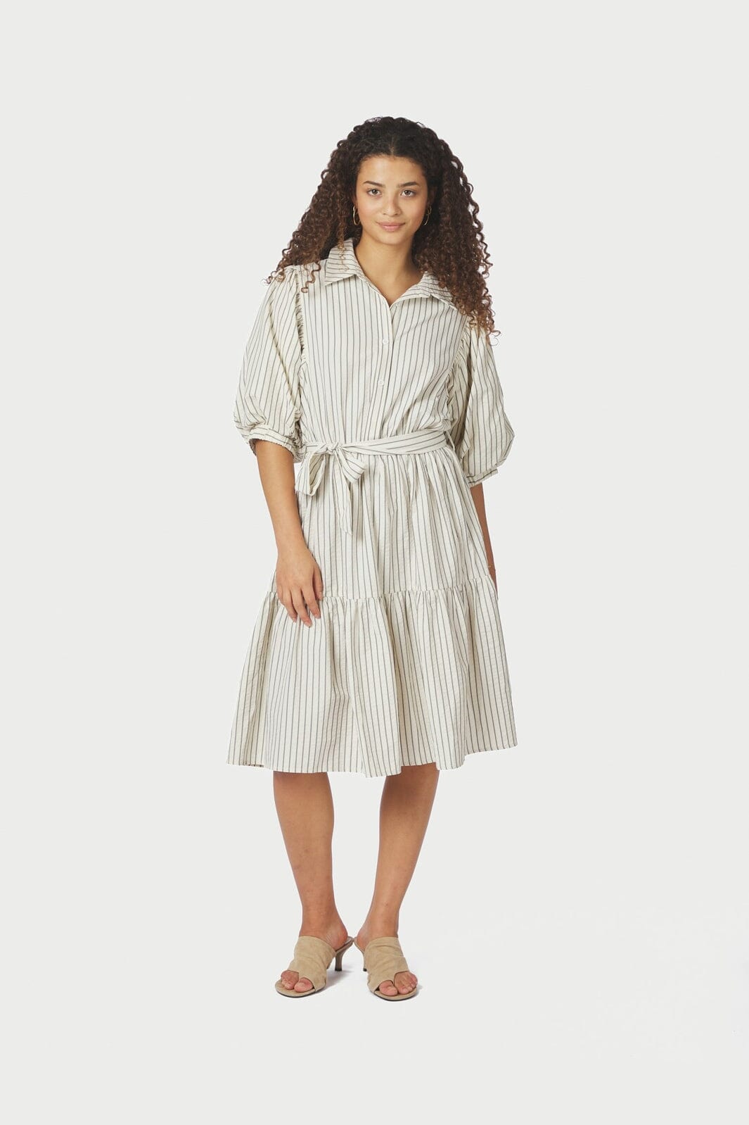 Neo Noir - Serene Slim Stripe Dress 168963 - 121 - Off White