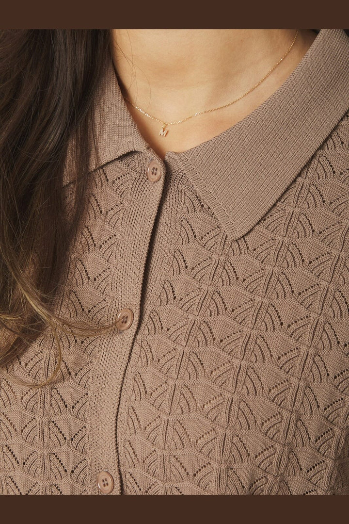 Neo Noir - Sette Fine Crochet Blouse 168327 - 214 - Taupe