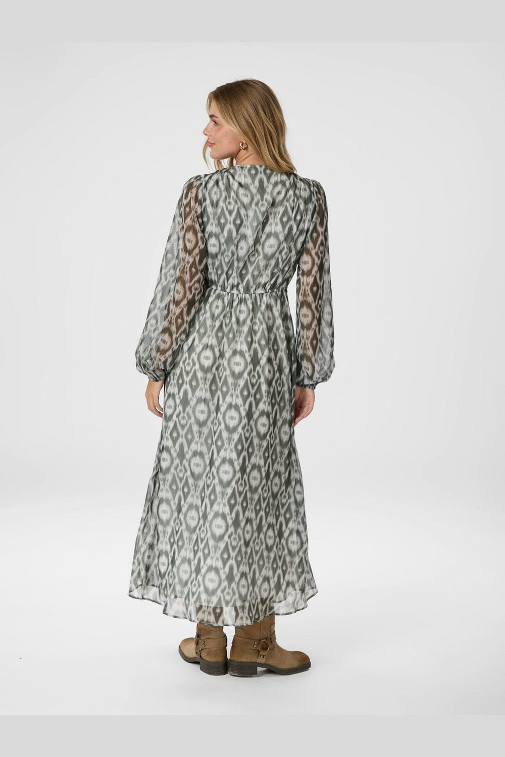 Neo Noir - Silfi Graphic Fade Dress 166049 - 723 - Dusty Green