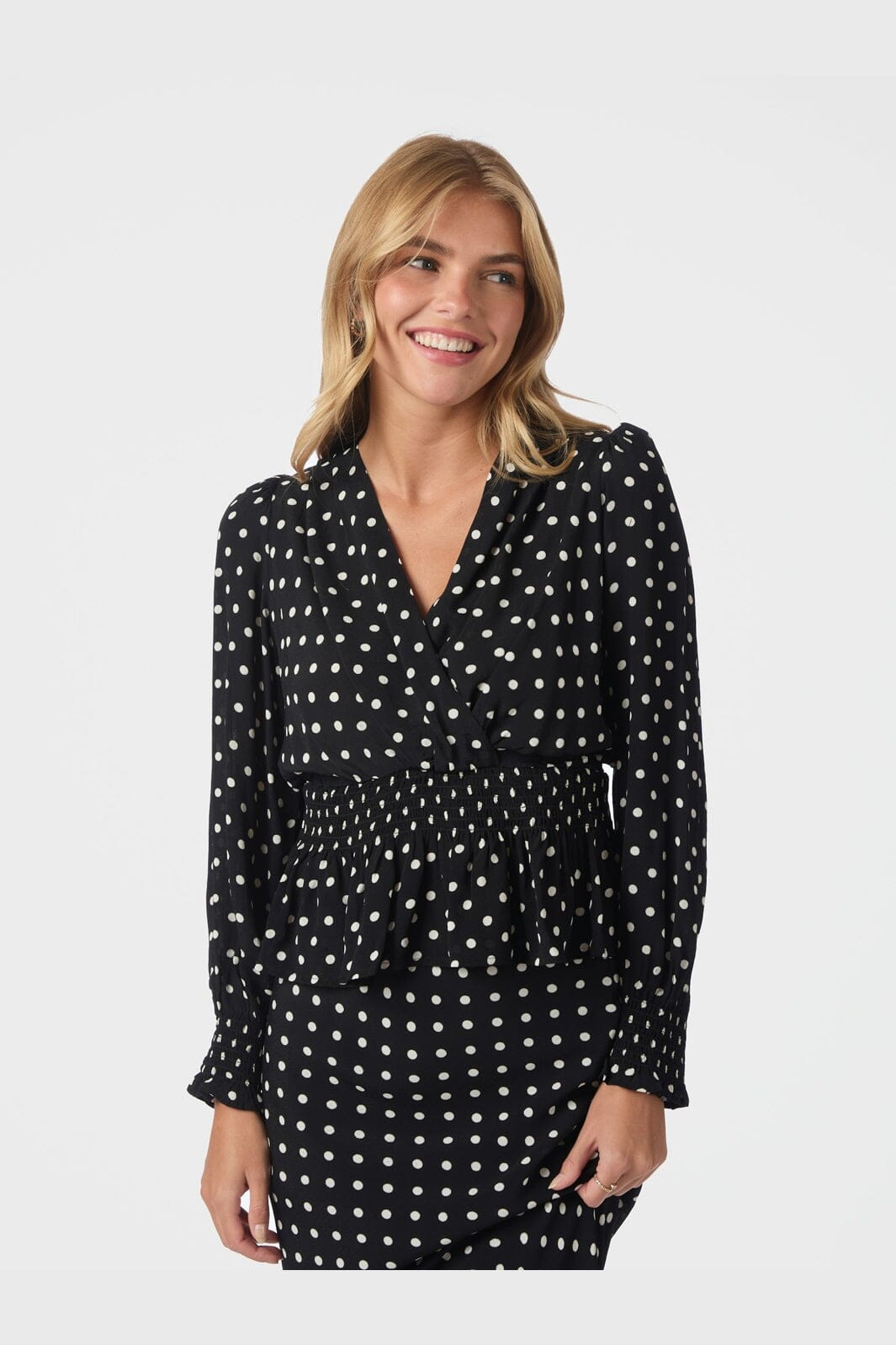 Neo Noir - Tamona Crepe Dot Blouse 167939 - 100 - Black