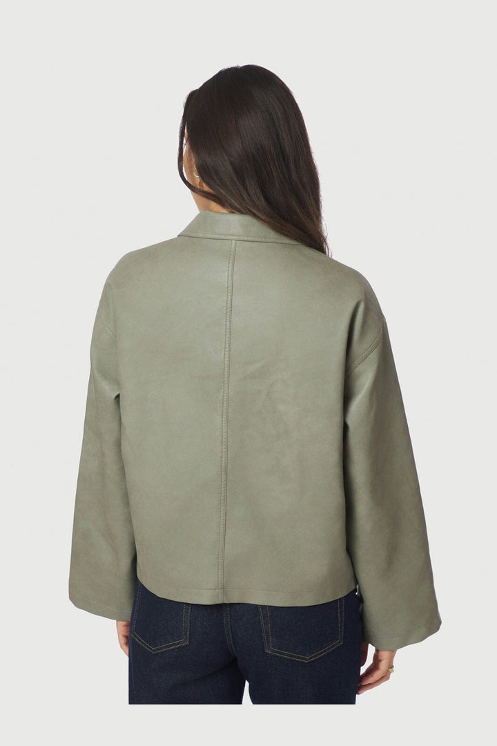 Neo Noir - Titan Faux Leather Jacket 164002 - 232 - Soft Green