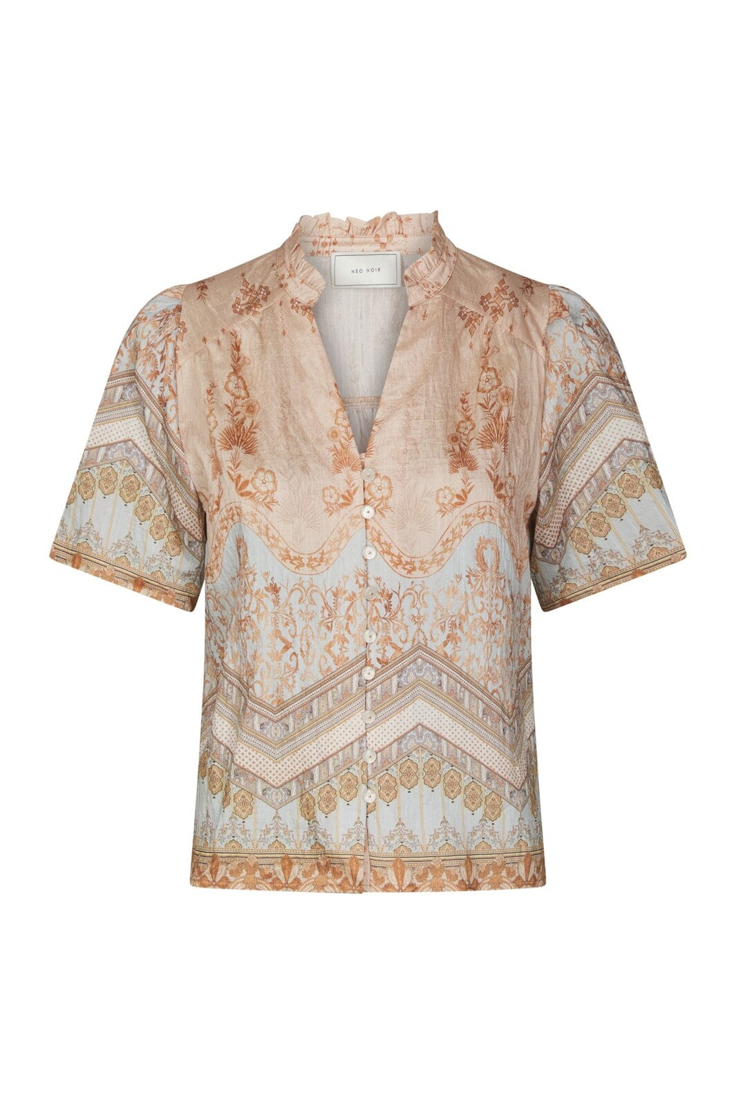 Neo Noir - Torana Flower Border Blouse 169345 - 618 - Flower Peach