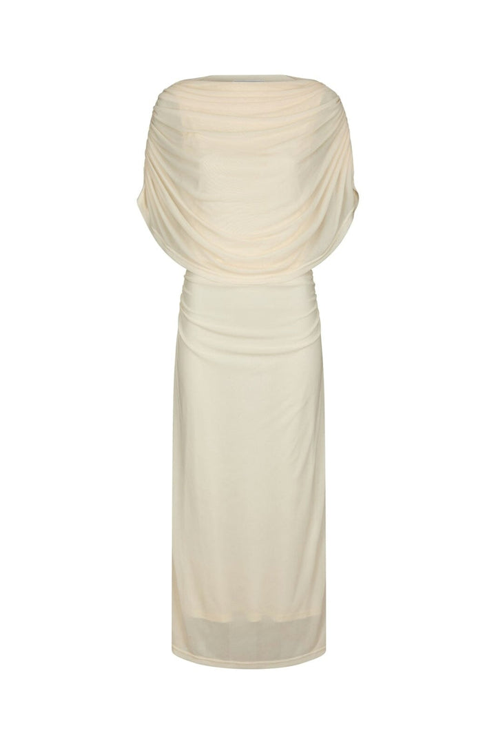 Neo Noir - Tottuna Long Drapy Mesh Dress 168451 - 191 - Light Yellow