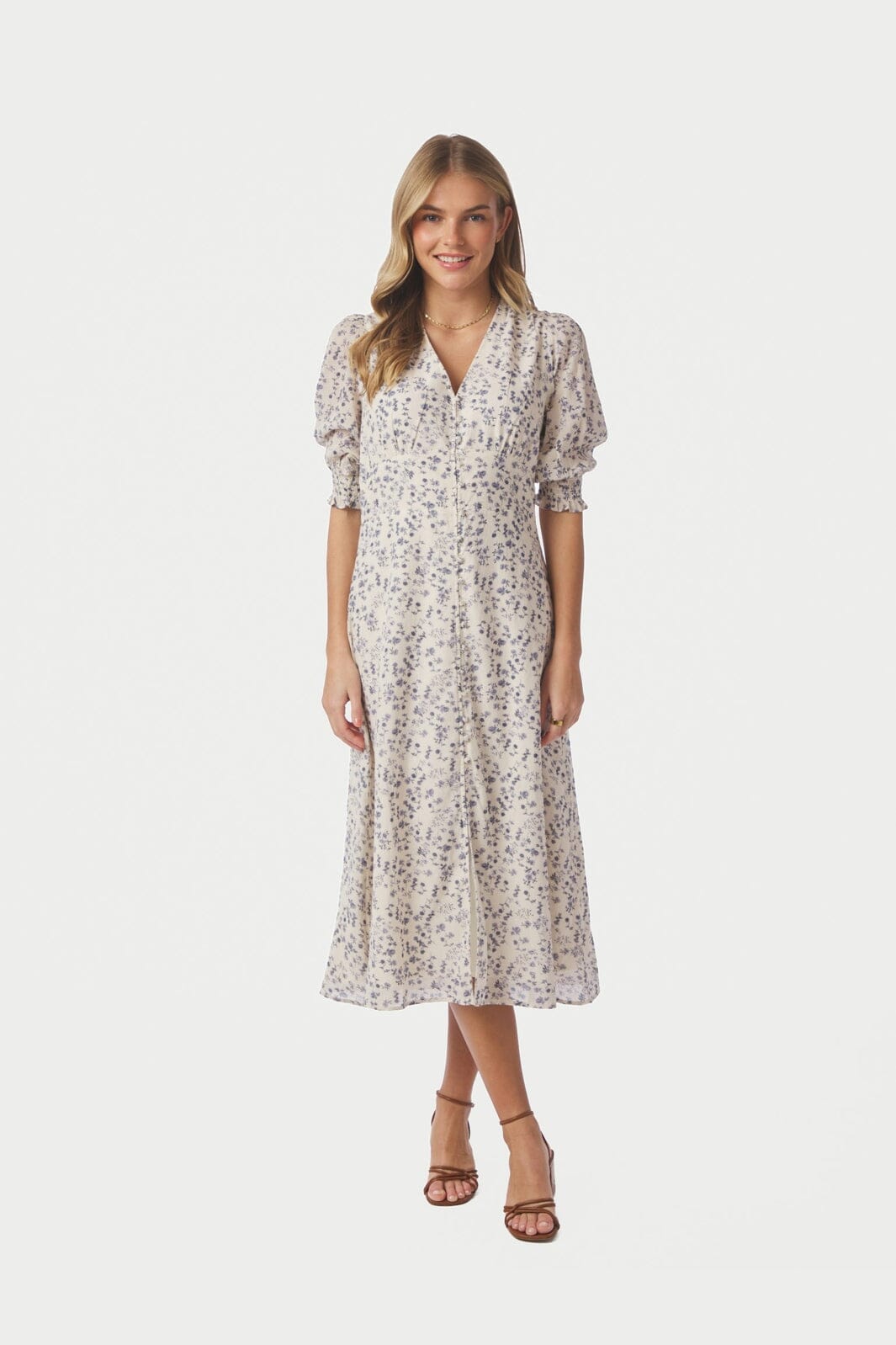 Neo Noir - Valley Structure Flower Dress 167925 - 121 - Off White