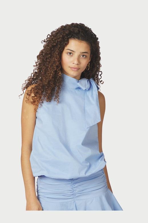 Neo Noir - Veda Poplin Top 168463 - 145 - Light Blue
