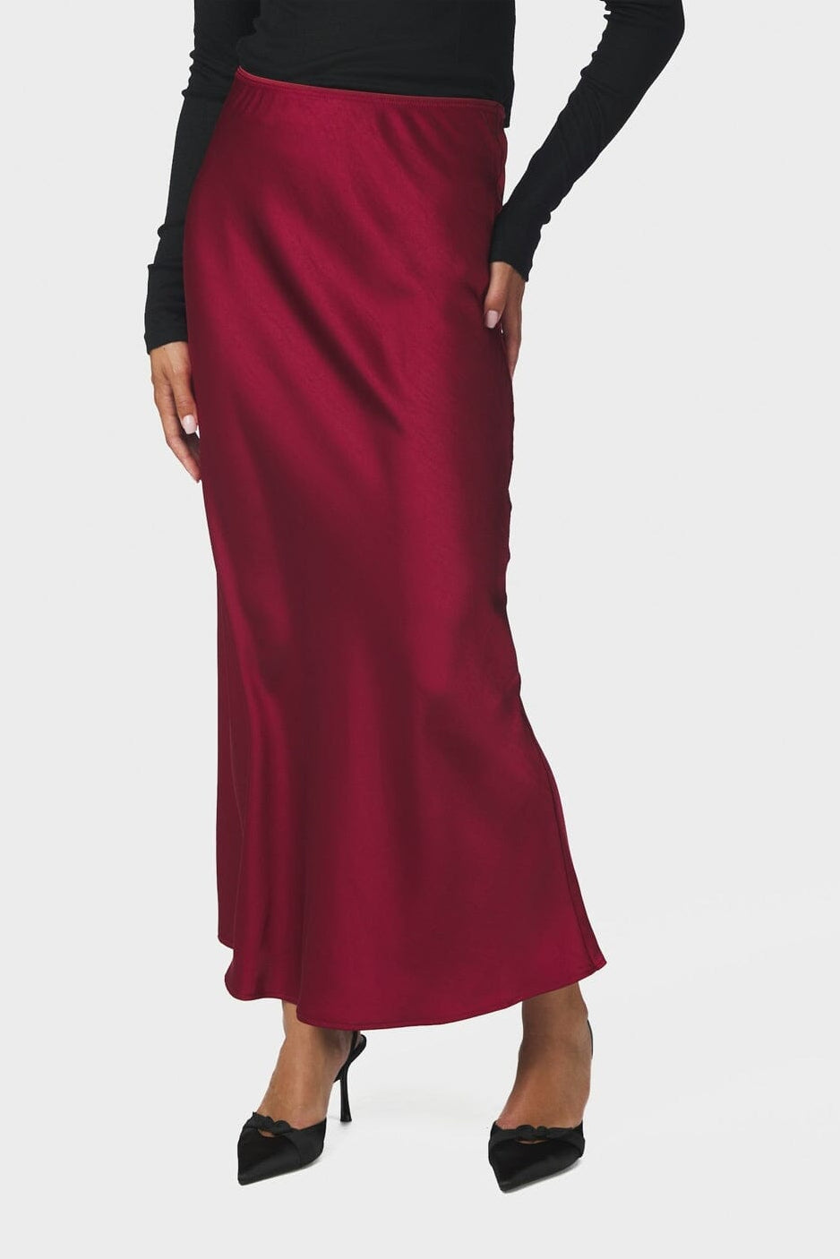 Neo Noir - Vicky Heavy Sateen Skirt 159588 - 321 - Dark Red