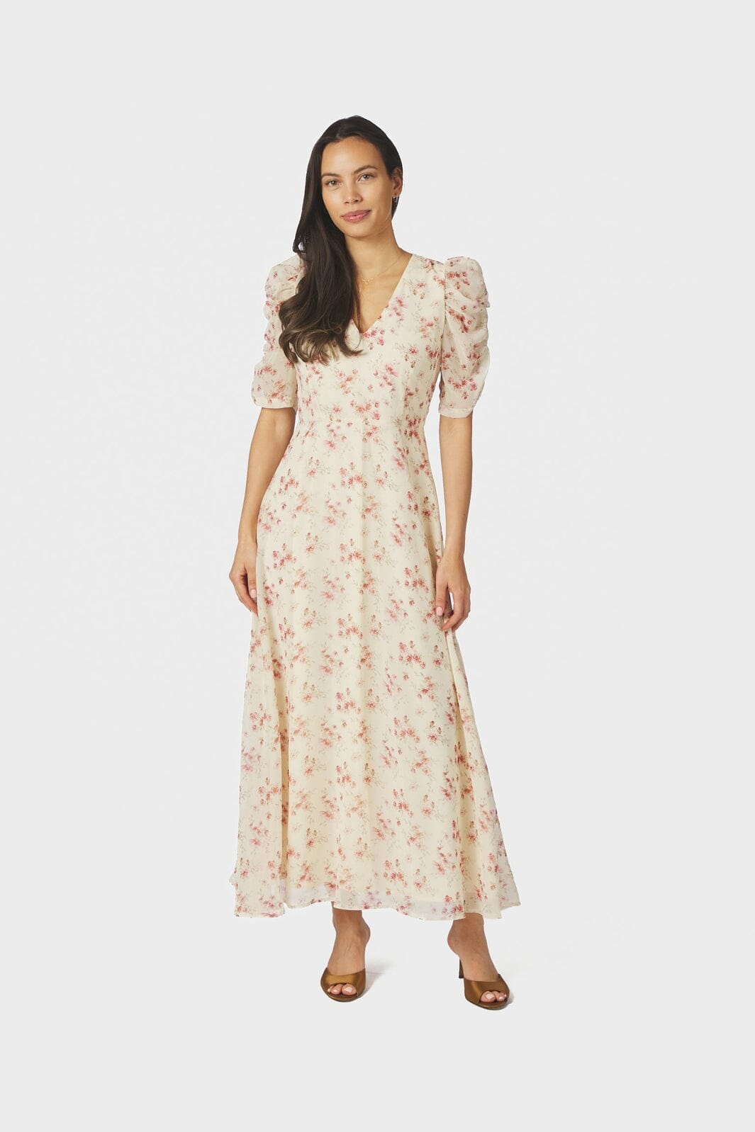 Neo Noir - Vira Floral Dress 169209 - 122 - Creme