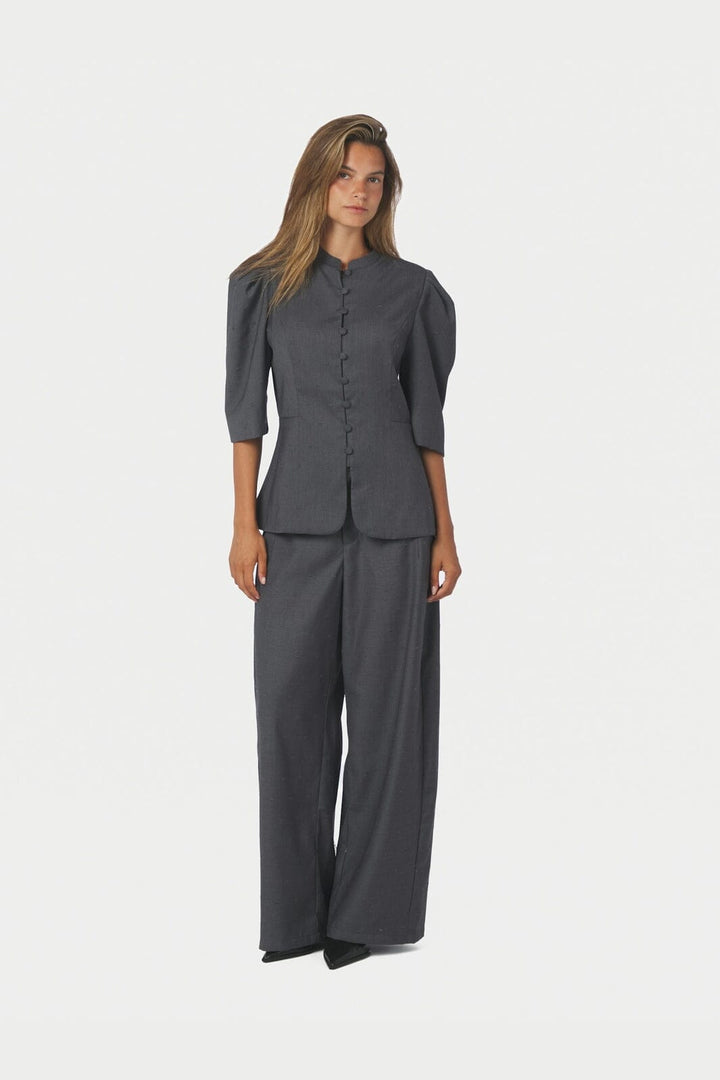 Neo Noir - Vittia Dobby Suit Blouse 170756 - 133 - Grey Melange