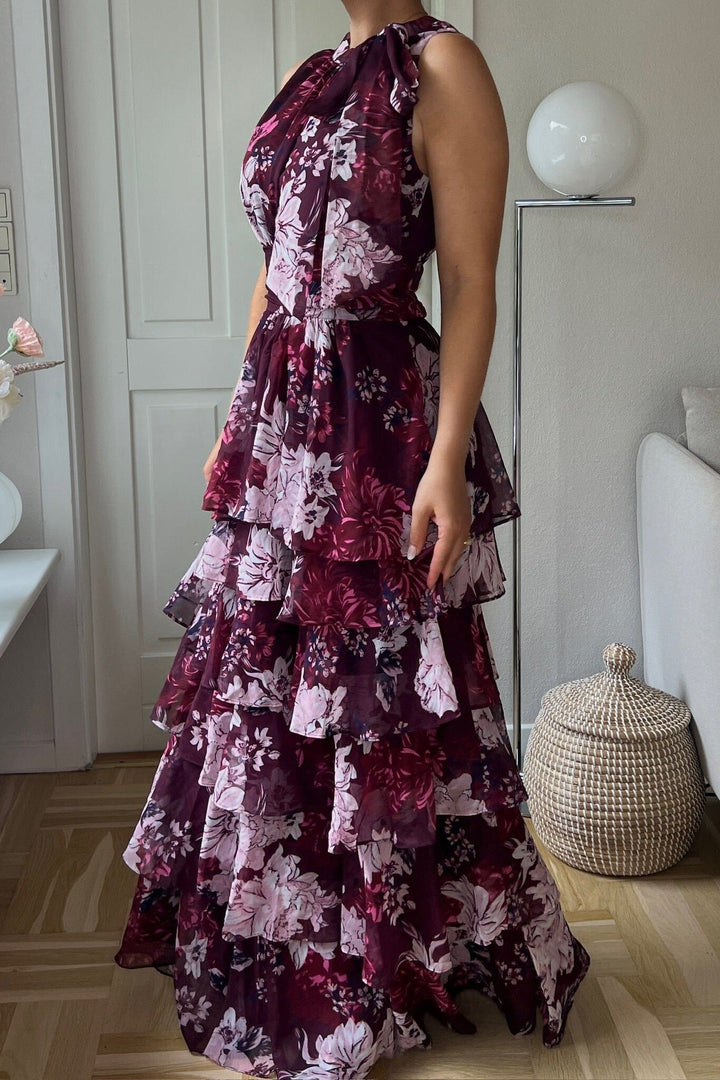 Neo Noir x Molly&My - Lia Mega Flower Dress 169703 - 162 - Bordeaux Kjoler 