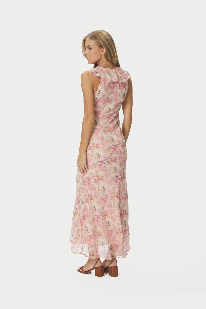 Neo Noir - Zella Chiffon Print Dress 167616 - 397 - Dusty Pink