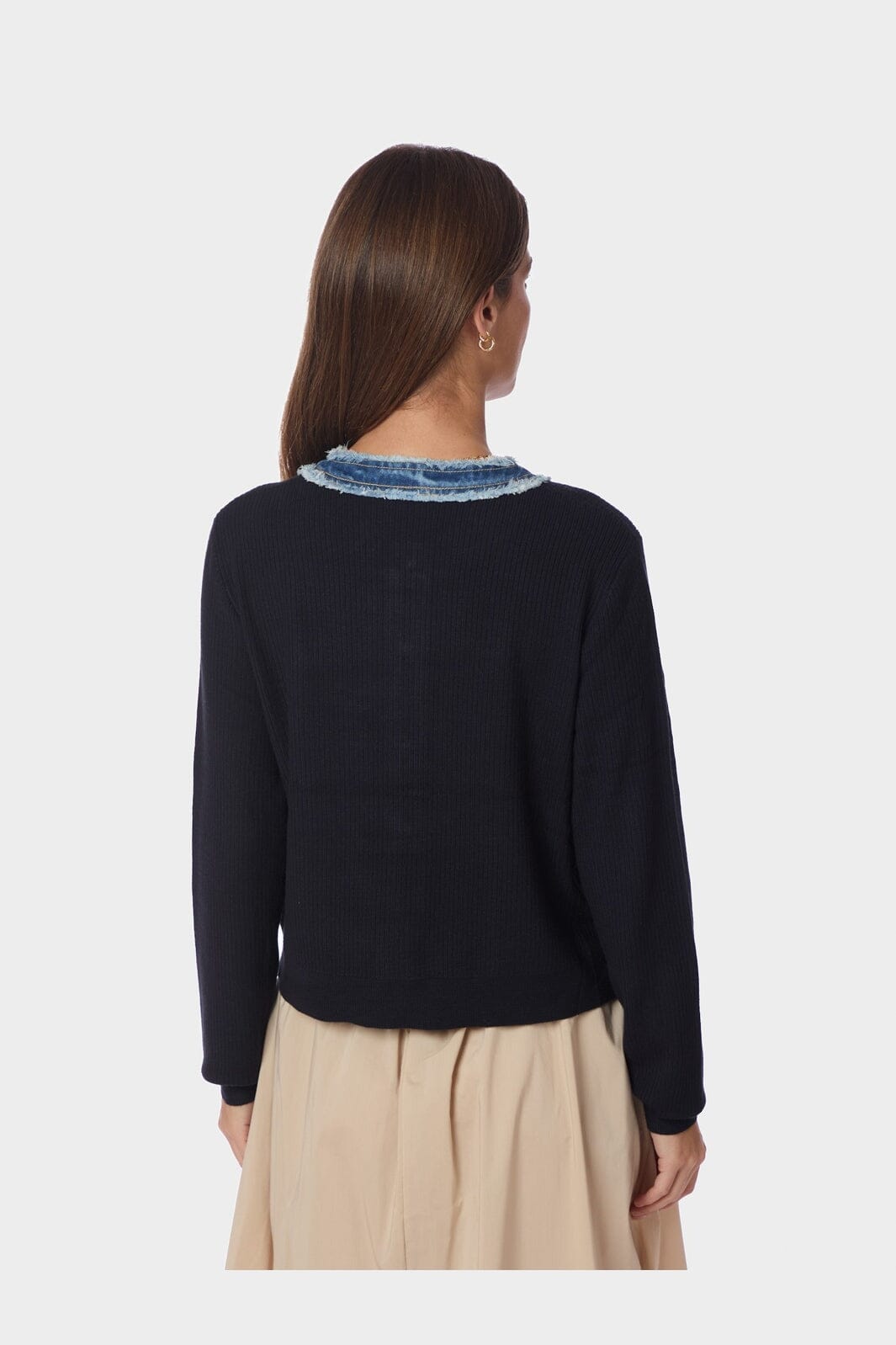 Neo Noir - Zelma Knit Denim Cardigan 167245 - 141 - Navy