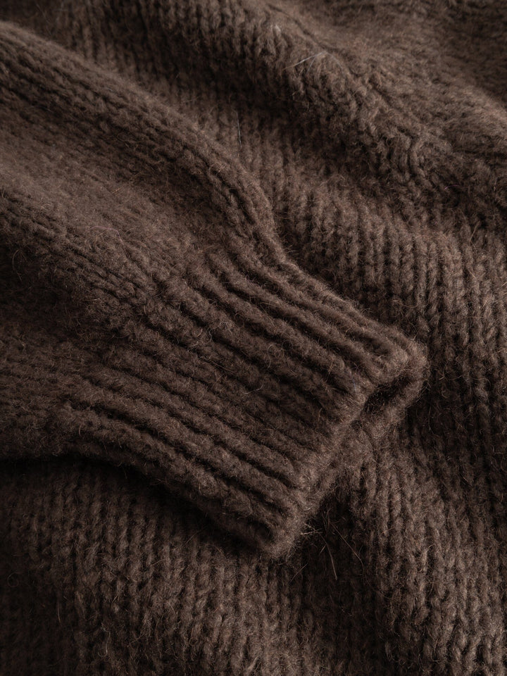 Noella - Fora Knit Cardigan - 548 Dark Brown Cardigans 