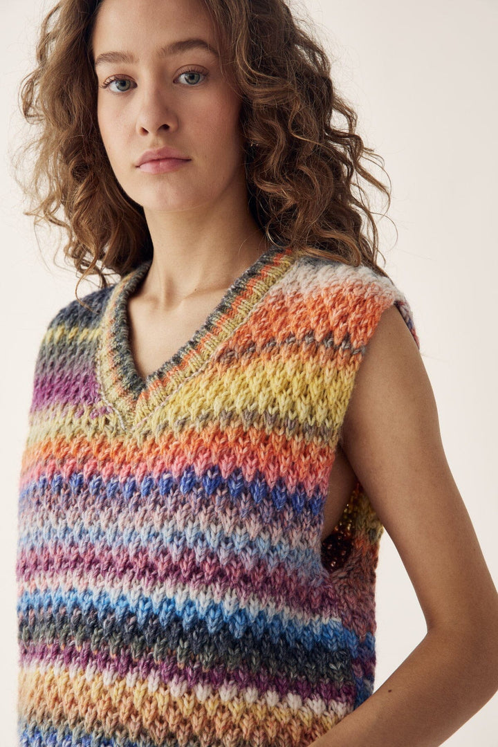 Noella - Gio Knit Vest - 544 Multi Mix Strikbluser 