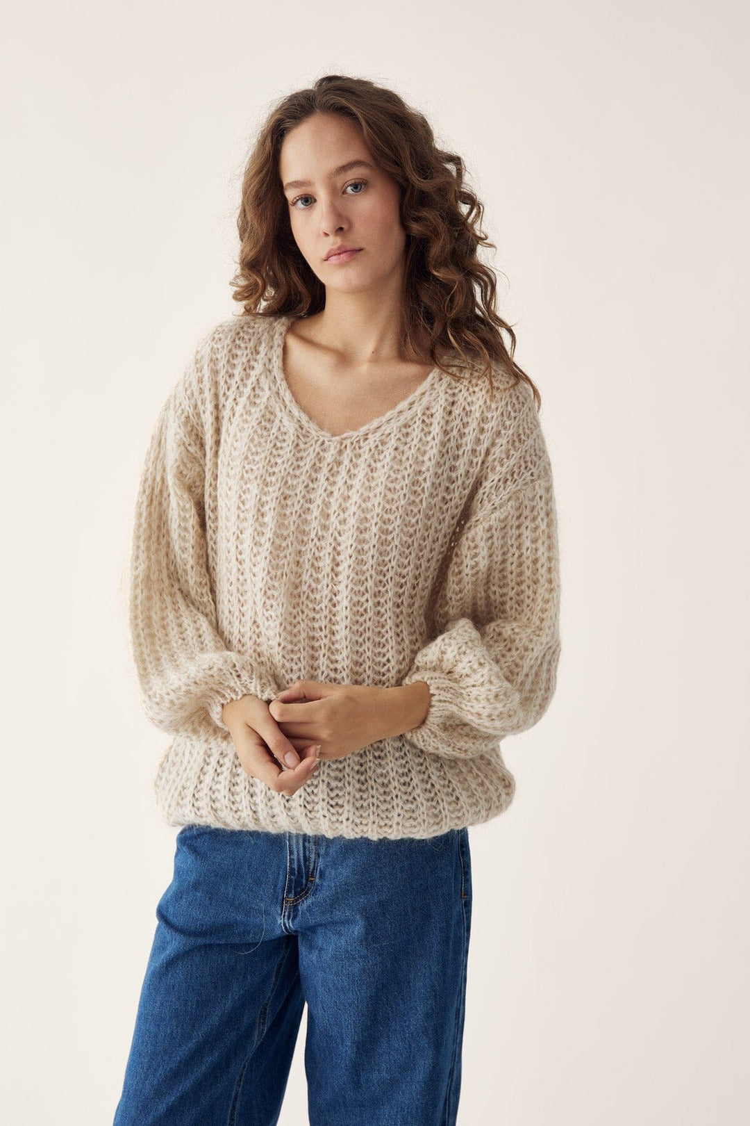 Noella - Joseph Knit Sweater - 023 Beige Strikbluser 