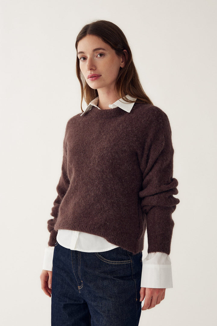 Noella - Kae Knit 12940085 - 1471 - Medium Brown Strikbluser 