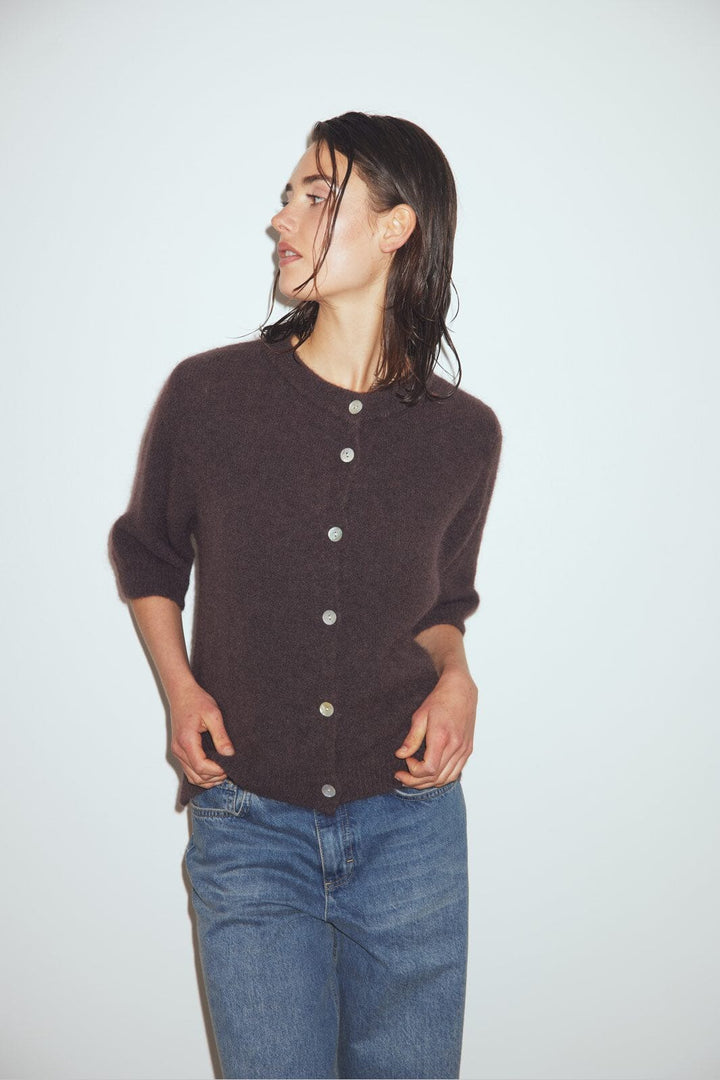 Noella - Kae Ss Knit Cardigan 12940086 - 674 - Chocolate